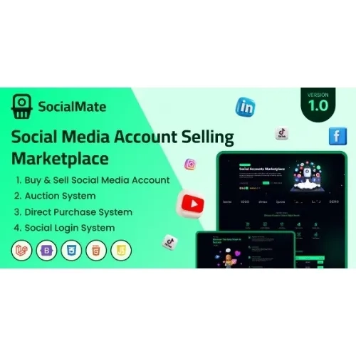 SocialMate – Social Media Account Selling Marketplace